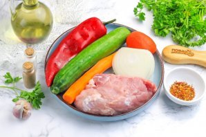 Теплый охотничий салат