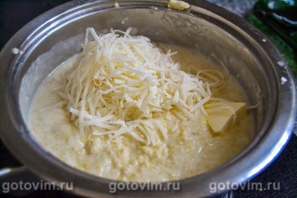 Пшённая каша с плавленым сыром и яйцом