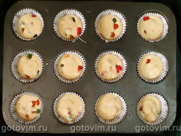 Кексы на йогурте с цукатами Кексы на йогурте с цукатами