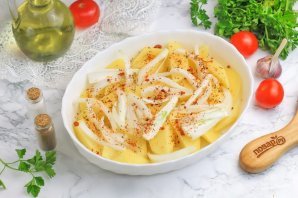 Минтай с картошкой