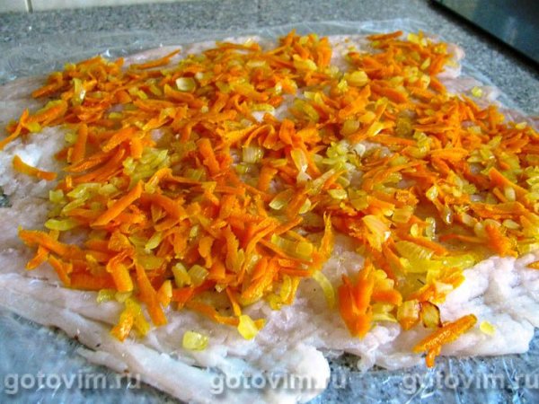 Рулет из трески с овощами Рулет из трески с овощами