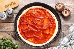 Постная пицца с грибами