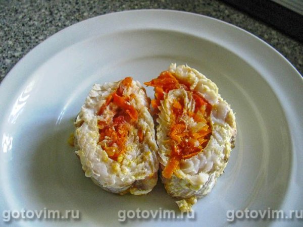 Рулет из трески с овощами Рулет из трески с овощами