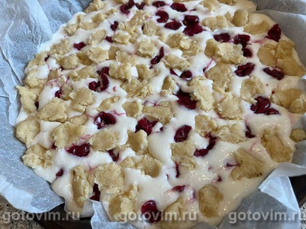 Королевская ватрушка с творогом и вишней