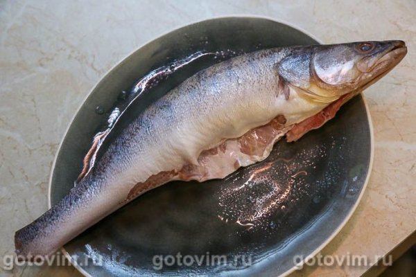 Судак с овощами и опятами 