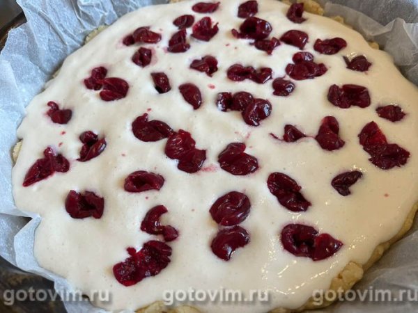Королевская ватрушка с творогом и вишней