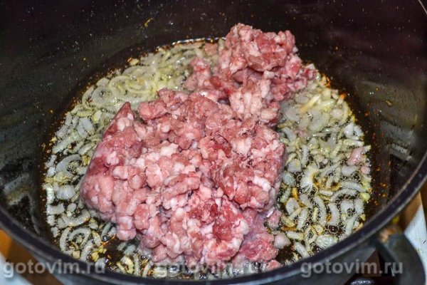 Запеканка из стручковой фасоли с яйцом и фаршем