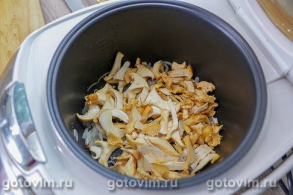 Запеканка из салаки, картофеля и лисичек в мультиварке