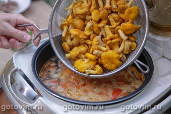 Летние щи с лисичками в мультиварке