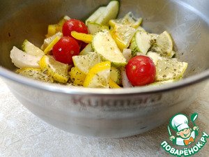 Запеченный карась на овощной подушке Запеченный карась на овощной подушке