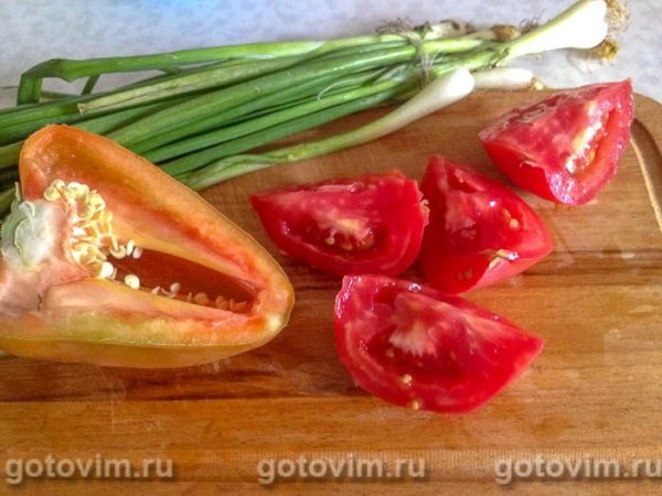 Овощной салат с сыром страчателла Овощной салат с сыром страчателла