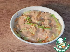 Рыбная запеканка с кабачком под соусом