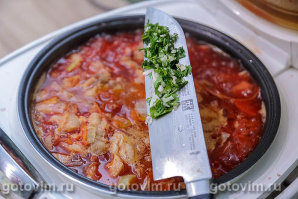 Борщ с фасолью в мультиварке
