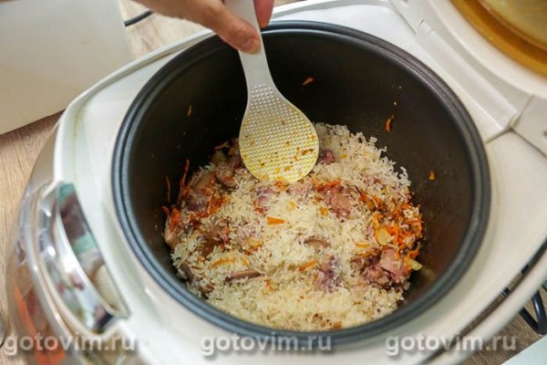 Плов с куриной печенью в мультиварке Плов с куриной печенью в мультиварке