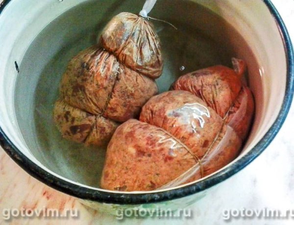Печеночная колбаса (печеночный зельц)